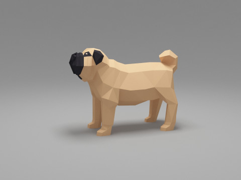 Dog Low Poly 02 Modèle 3D