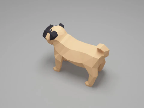 Hund Low Poly 02 3D Modell