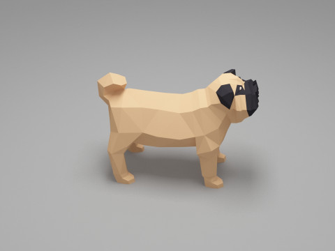 Dog Low Poly 02 Modèle 3D