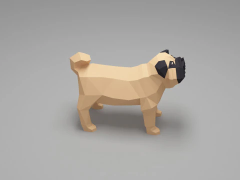 Hund Low Poly 02 3D Modell