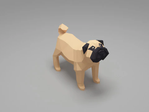 Hund Low Poly 02 3D Modell