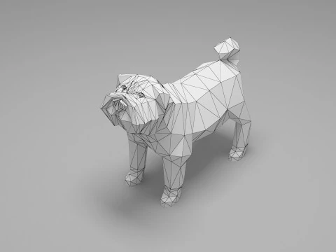 Hund Low Poly 02 3D Modell