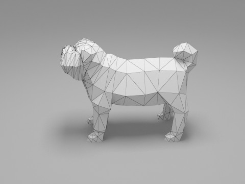 Dog Low Poly 02 Modèle 3D
