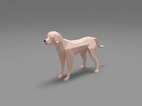 개 로우 폴리 03 3D 모델