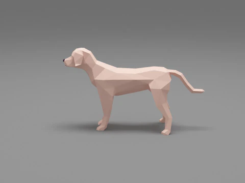 개 로우 폴리 03 3D 모델