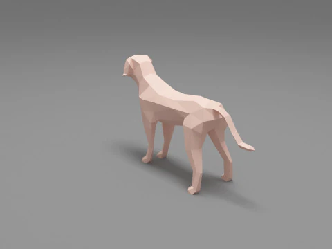 개 로우 폴리 03 3D 모델