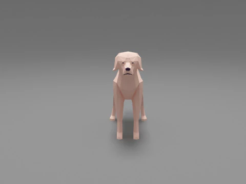 개 로우 폴리 03 3D 모델