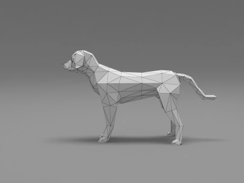 개 로우 폴리 03 3D 모델