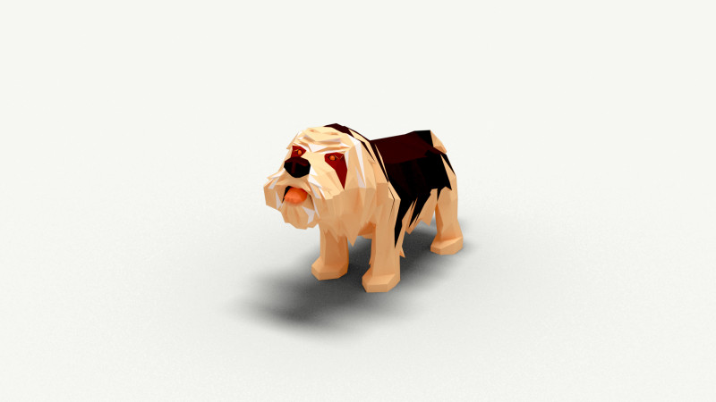 Dog Low Poly 04 Modelo 3D .c4d .max .obj .3ds .fbx .stl .blend 