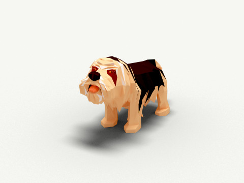 Dog Low Poly 04 Modelo 3D