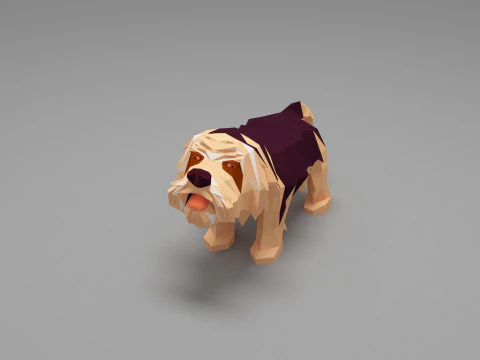 Cane Low Poly 04 Modello 3D
