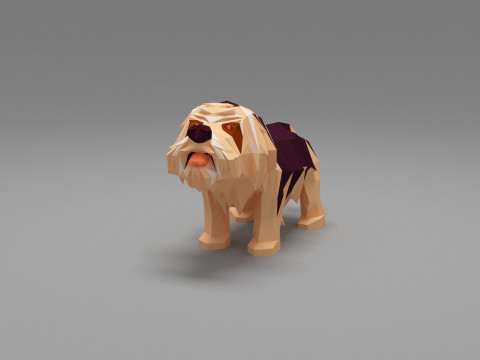 Dog Low Poly 04 Modelo 3D