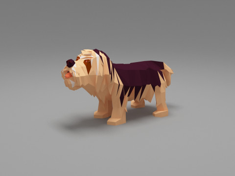 Dog Low Poly 04 Modelo 3D