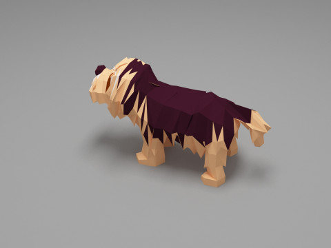 Dog Low Poly 04 Modelo 3D