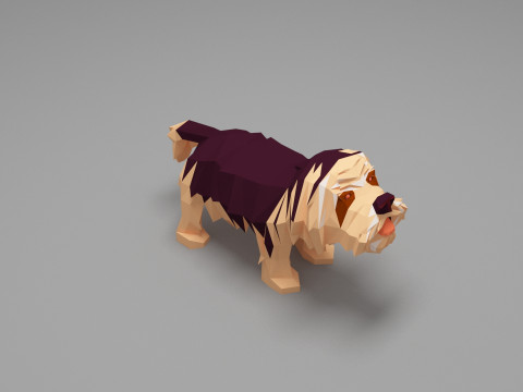 Dog Low Poly 04 Modelo 3D