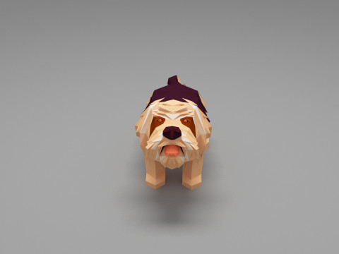 Dog Low Poly 04 Modelo 3D