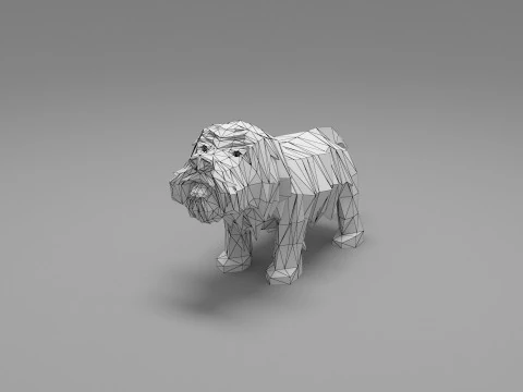 Cane Low Poly 04 Modello 3D
