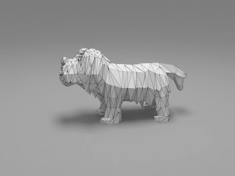 Cane Low Poly 04 Modello 3D