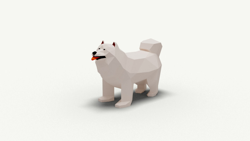 Dog Low Poly 05 3Dモデル .c4d .max .obj .3ds .fbx .stl .blend 