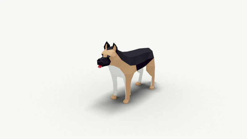 Dog low Poly 06 3D Model .c4d .max .obj .3ds .fbx .stl .blend 