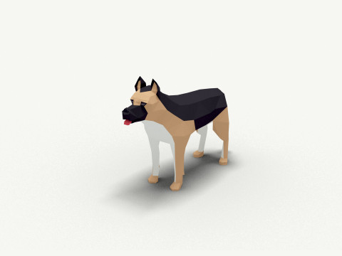 Dog low Poly 06 3D 模型