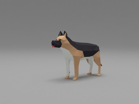 Dog low Poly 06 Modèle 3D