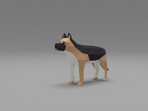 Dog low Poly 06 3D Model