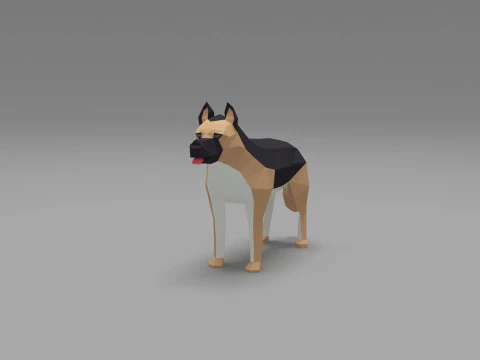 Dog low Poly 06 3D Model
