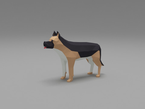 Dog low Poly 06 Modèle 3D