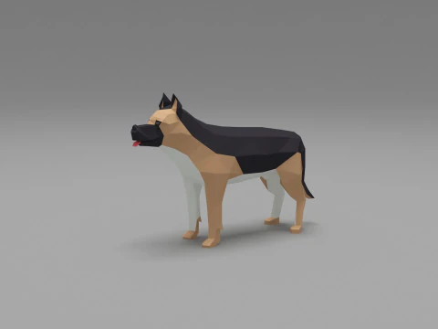 Dog low Poly 06 3D Model