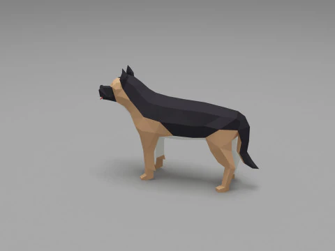 Dog low Poly 06 3D Model