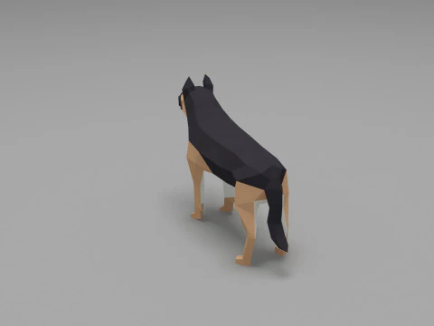 Dog low Poly 06 3D Model