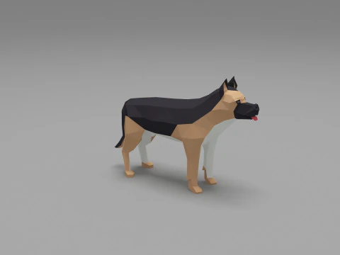 Dog low Poly 06 3D Model