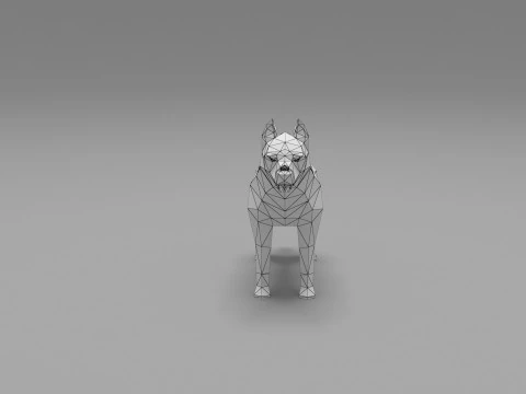 Dog low Poly 06 3D Model