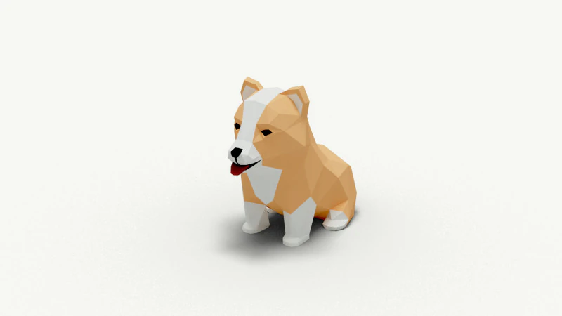 Dog Low Poly 07 3D Model .c4d .max .obj .3ds .fbx .stl .blend 