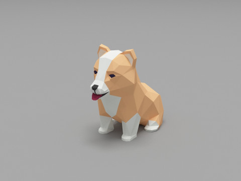Dog Low Poly 07 3D Model