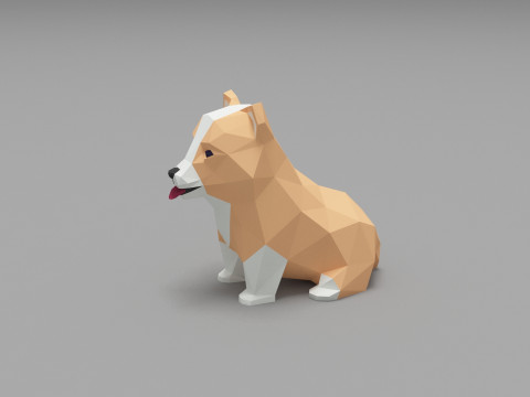 Dog Low Poly 07 3D Model