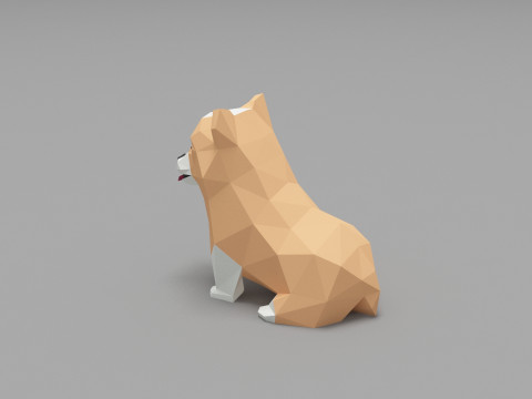 Dog Low Poly 07 3D Model