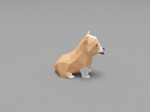 Dog Low Poly 07 3D Model