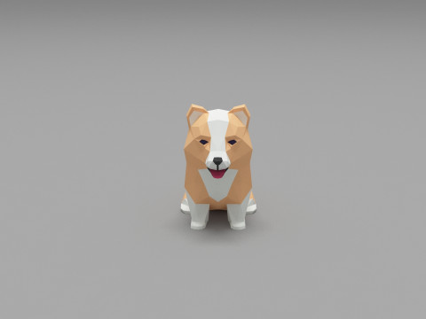 Dog Low Poly 07 3D Model
