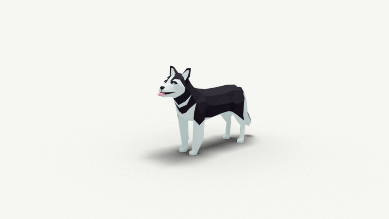 Dog Low Poly 09 3D Model .c4d .max .obj .3ds .fbx .stl .blend 