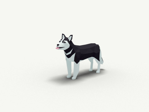 Dog Low Poly 09 3D 模型