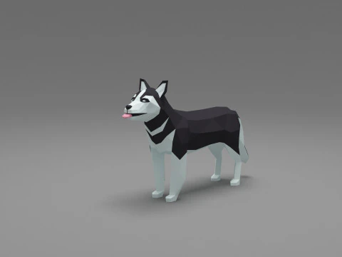 Pies Low Poly 09 Model 3D