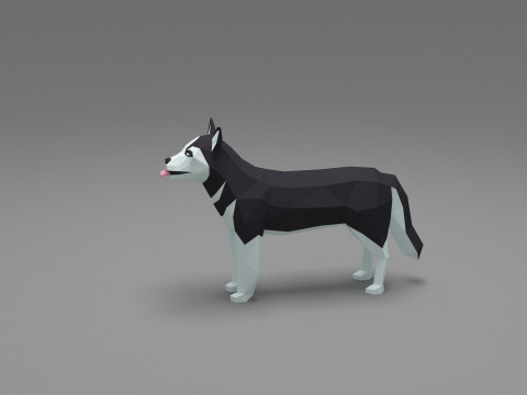 Dog Low Poly 09 3D Model