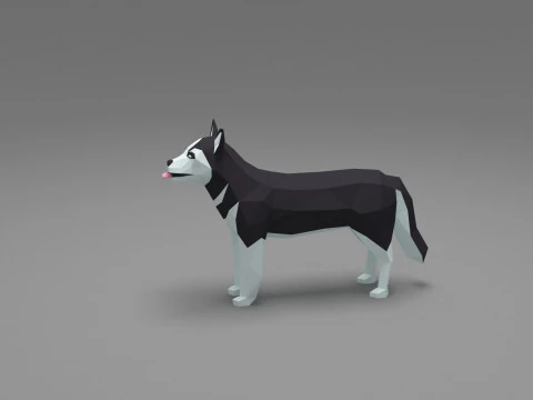 Pies Low Poly 09 Model 3D