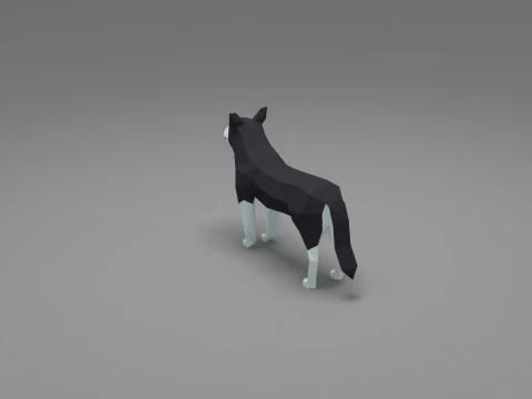 Pies Low Poly 09 Model 3D