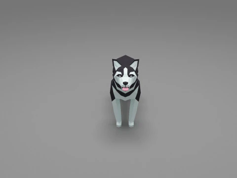 Pies Low Poly 09 Model 3D