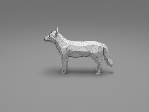 Dog Low Poly 09 3D Model
