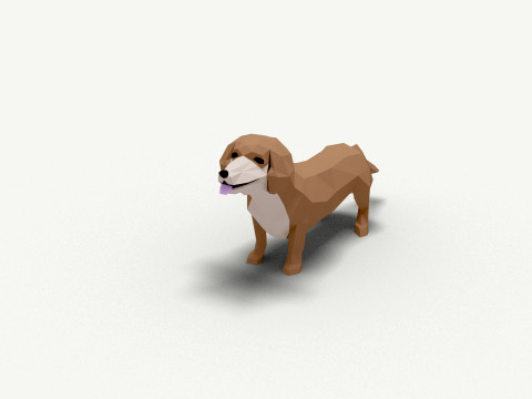 Dog Low Poly 10 3Dモデル