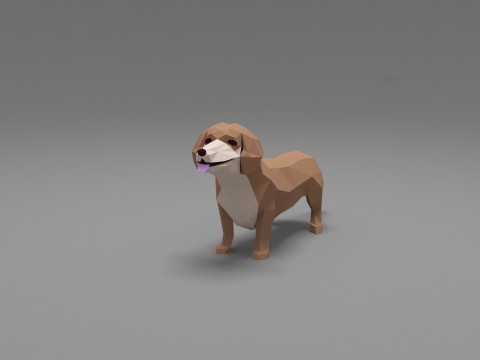 Dog Low Poly 10 Model 3D